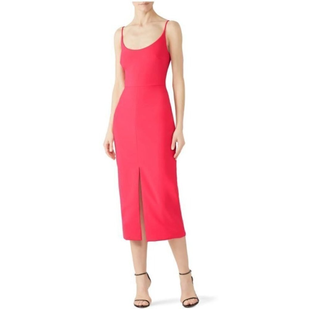 CHRISTIAN SIRIANO Coral Pink Midi Slip Dress AS-IS Flaw Size 0